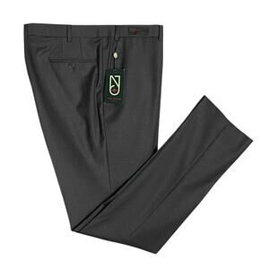 Ted Baker London Joey Pant Men's 42R Wool Dress Pant Solid Gray Raw Hem NEW